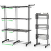 Sechoir a linge etendoir extensible et pliable grande capacite sechage 190x53x170cm Noir - vuunut.com