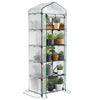 Serre de jardin avec etageres et bache PE renforcee 135gr/m2 69x49x193cm blanc - vuunut.com