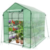 Serre de jardin avec etageres et bache PE renforcee 135g/m2 143x215x195cm Vert - vuunut.com
