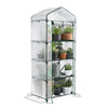Serre de jardin avec etageres et bache PE renforcee 135gr/m2 69x49x160cm blanc - vuunut.com