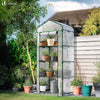 Serre de jardin avec etageres et bache PE renforcee 135gr/m2 69x49x160cm blanc - vuunut.com