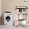 Sechoir a linge etendoir tour pliable 3 niveaux 69x69x136 cm style bois noir - vuunut.com