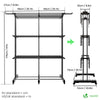 Sechoir a linge etendoir extensible et pliable grande capacite sechage 190x53x170cm Noir - vuunut.com
