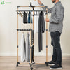 Sechoir a linge etendoir tour pliable 3 niveaux 69x69x136 cm style bois noir - vuunut.com