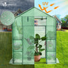 Serre de jardin avec etageres et bache PE renforcee 135g/m2 143x73x195cm Vert - vuunut.com