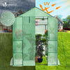 Serre de jardin avec etageres et bache PE renforcee 135g/m2 143x143x195cm Vert - vuunut.com