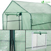 Serre de jardin avec etageres et bache PE renforcee 135g/m2 143x215x195cm Vert - vuunut.com
