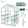 Serre de jardin avec etageres et bache PE renforcee 135g/m2 143x143x195cm Vert - vuunut.com