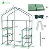 Serre de jardin avec etageres et bache PE renforcee 135g/m2 143x73x195cm Vert - vuunut.com