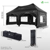 Tonnelle de jardin 3x6m Pliable Barnum avec 6 parois amovibles Noir - vuunut.com