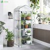 Serre de jardin avec etageres et bache PE renforcee 135gr/m2 69x49x160cm blanc - vuunut.com