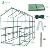 Serre de jardin avec etageres et bache PE renforcee 135g/m2 143x215x195cm Vert - vuunut.com