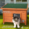 Maison pour Chat en bois avec toit bitumé autoportant et porte à lamelles PVC - vuunut.com