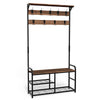 Porte manteau avec banc et etageres meuble entrée 185x85x33cm - vuunut.com
