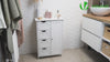 Meuble de salle de bain rangement 4 tiroirs 1 porte 82x55x30cm blanc