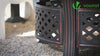 Brasero exterieur en metal avec grille pare-etincelles tisonnier diametre 81cm noir