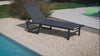 Bain de soleil transat aluminium en textilene 190x62x31cm gris