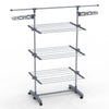 Sechoir a linge inox etendoir robuste ailes pliables 3 niveaux - vuunut.com