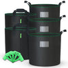 Lot de 5 sacs de plantation non tisse 20L avec poignee Noir - vuunut.com