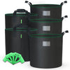 Lot 5 sacs de plantation non tisse 65L avec poignee Noir - vuunut.com