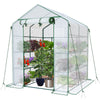 Serre de jardin avec etageres et bache PE renforcee 135g/m2 143x143x195cm - vuunut.com