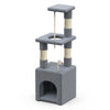 Arbre à Chat 88cm avec Corde Griffoir Plateforme Niche Gris - vuunut.com