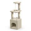 Arbre à Chat 88cm avec Corde Griffoir Plateforme Niche Beige - vuunut.com