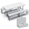 Ensemble de Table et bancs camping pliables 180cm HDPE blanc - vuunut.com