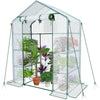 Serre de jardin avec etageres et bache PE renforcee 135g/m2 143x73x195cm - vuunut.com