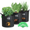 Lot 3 sacs de plantation non tisse avec fenetre velcro et poignee 43L Noir - vuunut.com