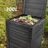 Composteur de jardin 300L Qualité Supérieure pour Jardin Déchets Imitation Style bois noir - vuunut.com