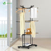 Sechoir a linge etendoir pliable 3 niveaux style bois noir - vuunut.com
