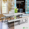 Lot 3 nappes de table et banc en PVC Vinyle style ceramique - vuunut.com