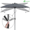 Parasol inclinable 270cm Shanghai avec housse de protection gris - vuunut.com