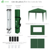 Tonnelle de Jardin 3x3m Pliable avec portes et fenêtres Vert - vuunut.com