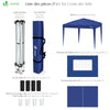 Tonnelle de Jardin 3x3m Pliable avec portes et fenêtres Bleu - vuunut.com