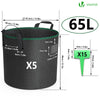 Lot 5 sacs de plantation non tisse 65L avec poignee Noir - vuunut.com