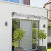 Auvent de porte marquise 200x80 cm transparent en Polycarbonate anti UV - vuunut.com