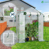 Serre de jardin avec etageres et bache PE renforcee 135g/m2 143x73x195cm - vuunut.com