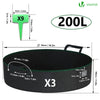 Lot de 3 sacs de plantation non tisse 200L avec poignee Noir - vuunut.com