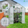 Serre de jardin avec etageres et bache PE renforcee 135g/m2 143x143x195cm - vuunut.com