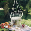 Fauteuil suspendu avec coussin rond beige - vuunut.com