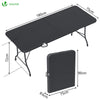 Table de camping pique nique pliable 180cm HDPE polyrotin noire - vuunut.com