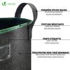Lot de 3 sacs de plantation non tisse 200L avec poignee Noir - vuunut.com