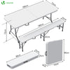 Ensemble de Table et bancs camping pliables 180cm HDPE blanc - vuunut.com