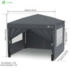 Tonnelle de Jardin 3x3m Pliable avec portes et fenêtres Gris - vuunut.com