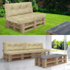 Lot de 2 Coussins pour palettes en bois beige - vuunut.com