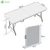 Table de camping pique nique pliable 180cm HDPE blanc - vuunut.com