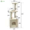 Arbre à Chat 88cm avec Corde Griffoir Plateforme Niche Beige - vuunut.com