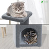 Arbre à Chat 88cm avec Corde Griffoir Plateforme Niche Gris - vuunut.com
